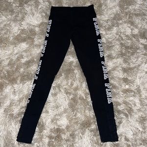 PINK black leggings with logo